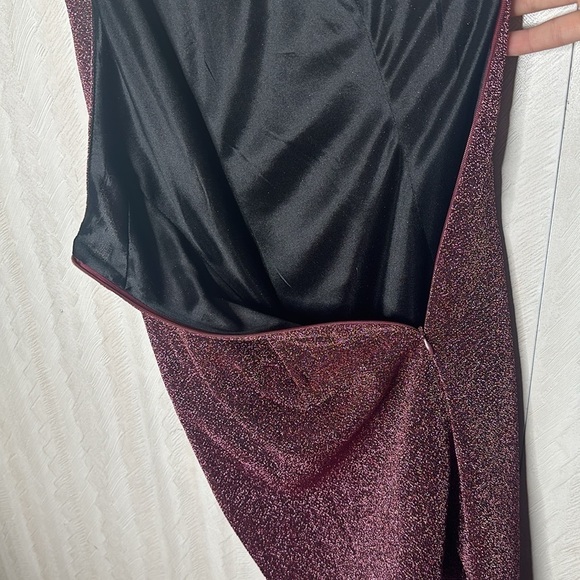 BLVD COLLECTION ONE SHOULDER PINK METALLIC DRESS SIZE SMALL - Picture 6 of 7